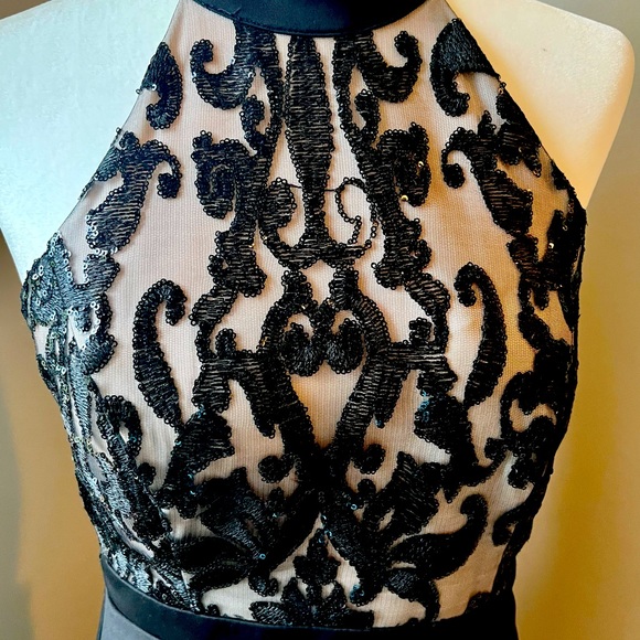 Jodi Kristopher Black & Nude Short Formal with high-low skirt Size 11 - Picture 6 of 8